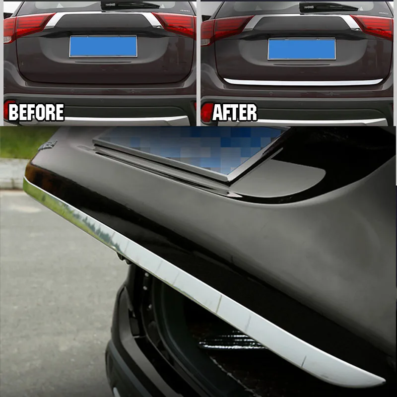 Для Mitsubishi Outlander 2013- хромированная Задняя Крышка багажника с акцентом, накладка на заднюю дверь багажника