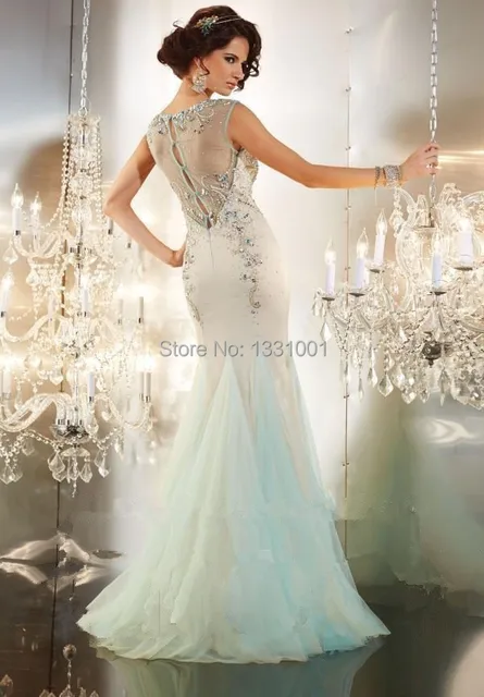 2017 Crystal Mermaid Long Prom Dresses Seafoam Dress Sleeveless 2017 Crystal Mermaid Long Prom Dresses Seafoam Dress Sleeveless New Designer Online