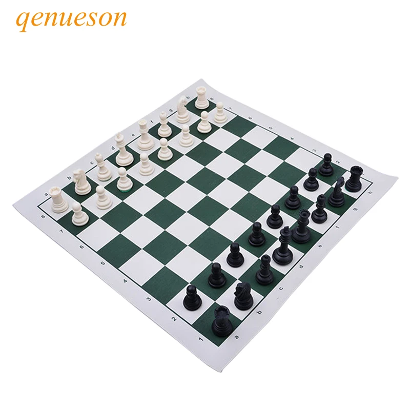 

High Quality Outdoor Plastic Chess Portable Cylinder Chess Set Black and White Chess Folding Chess board Family Travel Essential