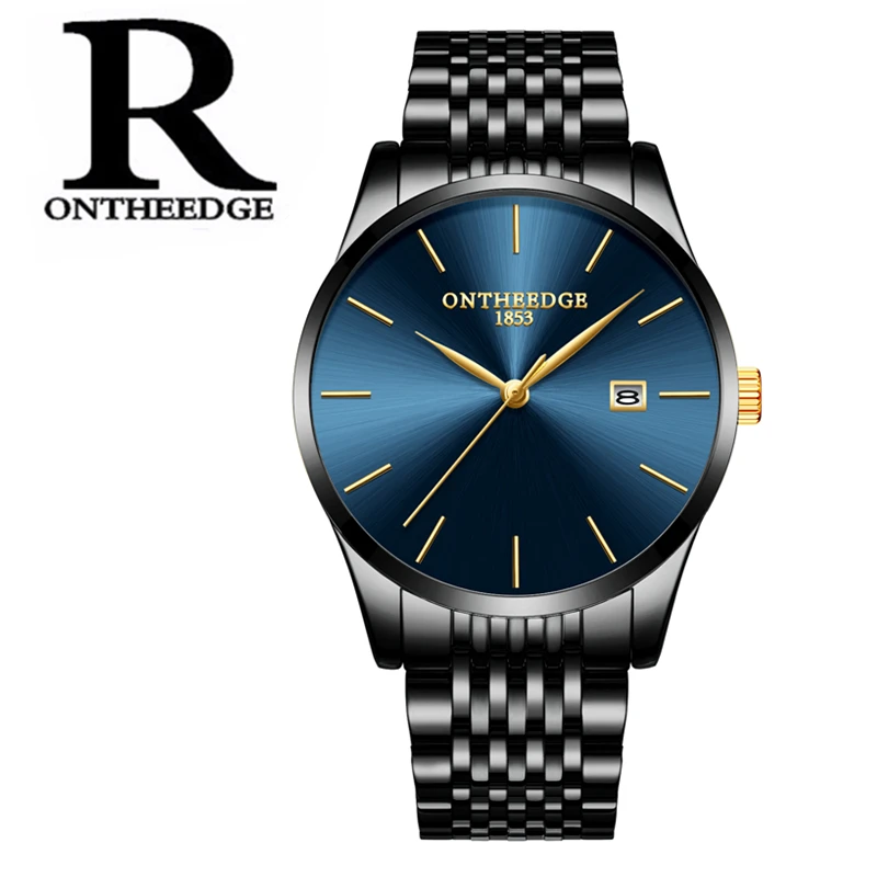 

Stainless Steel Blue Men's Watches Luxury Brand Quartz Wrist Watches Ultra thin Male Waterproof Sport Watch Relogio Masculino