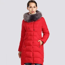 2019 nueva chaqueta de invierno para mujer, de talla grande, con cuello de piel, abrigo largo de invierno para mujer, chaquetas gruesas de alta calidad con plumón, Parka, prendas de vestir(China)