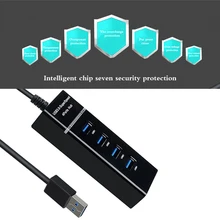Высокая скорость USB 3,0 4-портовый концентратор USB 2,0 мульти-Сплиттер Настольный ПК ноутбук адаптер переменного тока мульти-usb-концентратор от одного до четырех удлинитель