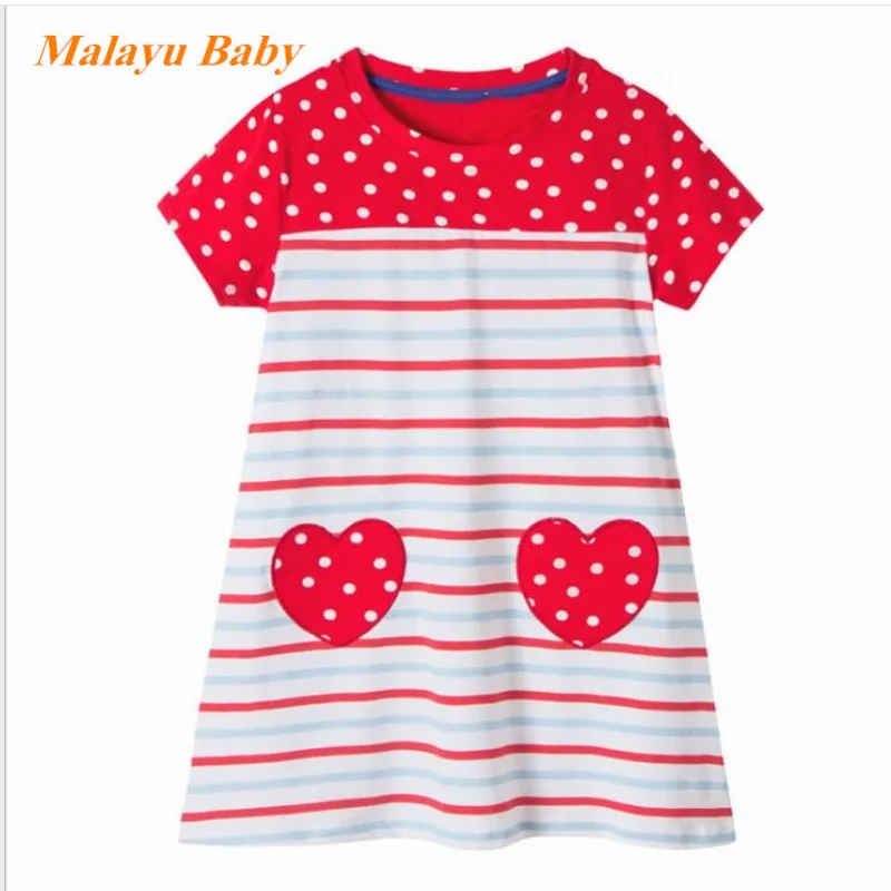 

Malayu baby 2018 explosion model in Europe and the United States beautiful girl cool summer dress, striped cartoon rabbit dress