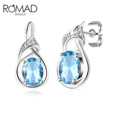 

Light Blue Crystal Drop Earrings Creative Earrings Women Models Earring Birthday Present Wedding Hot Sale Fashion Jewelry