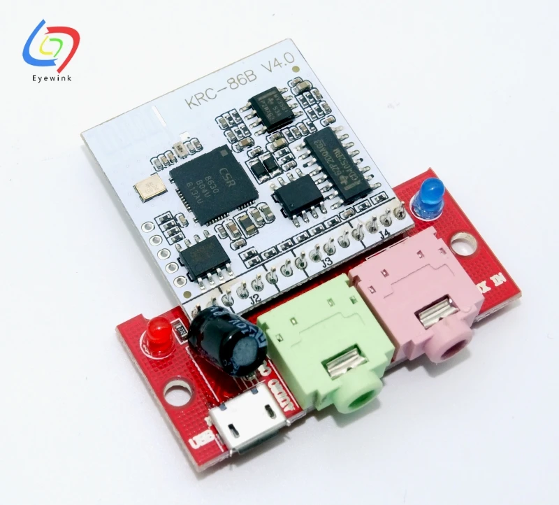 

EYEWINK Bluetooth 4.0 Audio Module CSR8630 KRC-86B Wireless Stereo Receiver Micro USB 3.5MM Speaker Amplifier Sound Senser