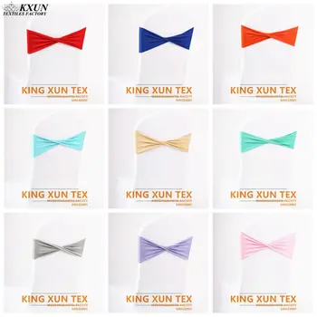 

25pcs lot Misplaced 20 Colors Lycra Band Spandex Chair Sash Wedding Chair Cover Decoration