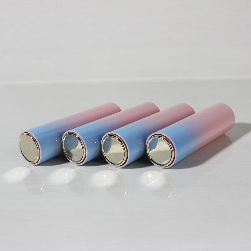 Пустой градиент розовый синий помада трубки 12.1 мм круглый Форма блеск для губ случае DIY бальзам для губ контейнер косметическое средство с