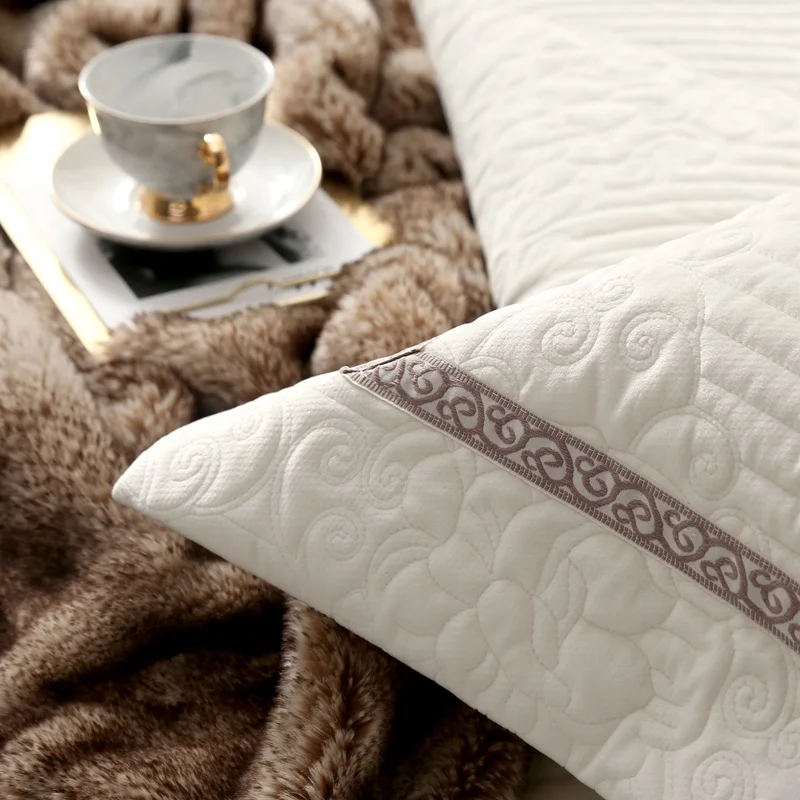 Famvotar, простое хлопковое стеганое одеяло, комплект из 3 предметов, однотонное вышитое покрывало, простыни, одеяло, Королевский размер, одеяло, s покрывало, комплект