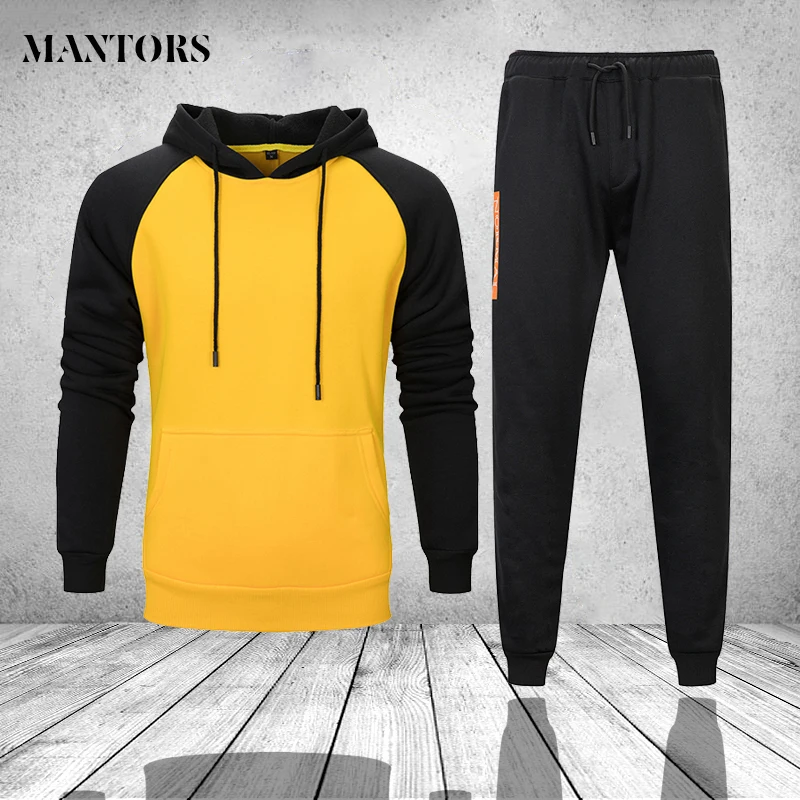 

Sportswear Men's Clothing Fitness Winter Casual Tracksuit Men Hoodies Sets Two Pieces Sweatshirt+SweatPants Track Suit For Men