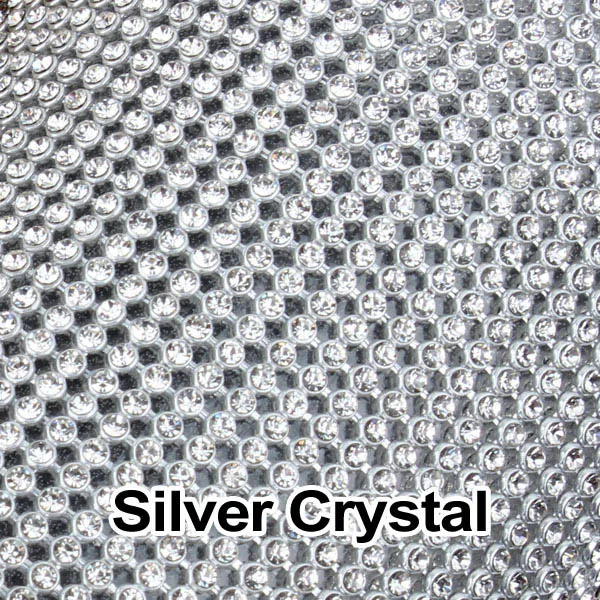 24 ряда SS8 Алмазная Горячая фиксация Стразы сетка окантовка цепь с серебряным алюминиевым основанием кристальная отделка сетка 7,8 см* 120 см для одежды - Цвет: Silver crystal