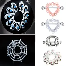 2 шт./лот, сексуальная хирургическая сталь, сердце/цветок, пирсинг штанги, кольца для пирсинга, пробки для ушей, поддельные пирсинг для женщин