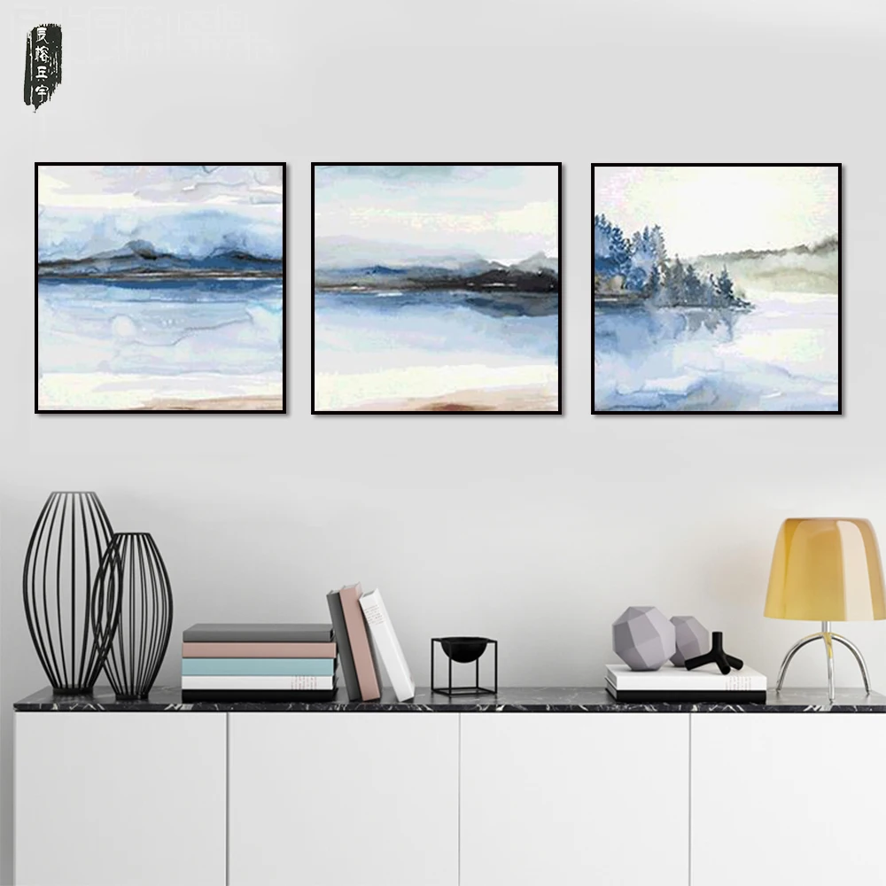 Modern Wall Art Abstract Landscape Canvas Painting Poster and Prints