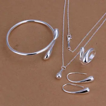 

925-sterling-silver jewelry set, fashion jewelry set Droptear Ring Earrings Bracelet Necklace S222 /cnhaleoa cyealpla LKNSPCS222