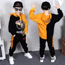 For 3-14 Years Kids 2 pieces Clothes Suits Children Cotton Clothing hiphop Streetwear Dance Set Sport Boys Girls Costumes