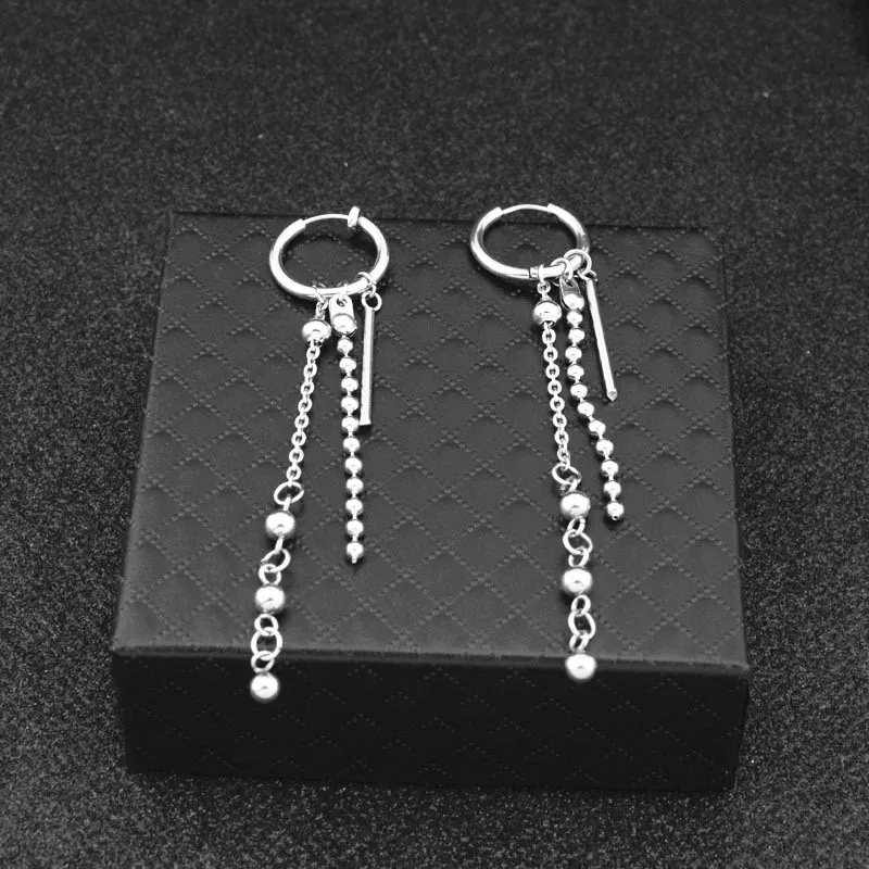 

KPOP DNA Korean V Mens single stainless steel earring guys jewellery accessory hipster grunge style punk bead earrings men