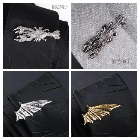10 шт./лот медный серебристый/Gunblack зажим для галстука скорпиона зажимы с крыльями