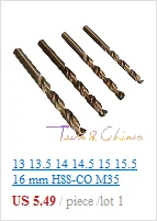 5 5,0 5,1 5,2 5,3 5,4 5,5 5,6 5,7 5,8 5,9 мм HSS-CO M35 кобальта Сталь цилиндрическим хвостовиком сверло биты для Нержавеющая сталь