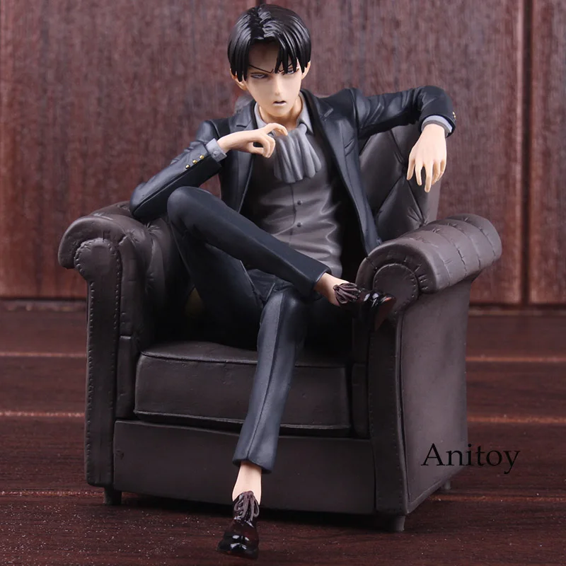 

Attack on Titan Anime Levi Ackerman in Sofo Figure PVC Attack Titan Figurine Collectible Model Toy 14cm