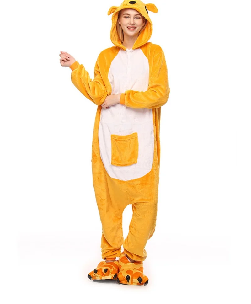 Cute Kangaroo unisex adults flannel animal Pajamas cosplay Pijama