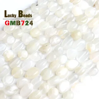 

6-8mm Natural Irregular White Moonstone Beads For Jewelry Making DIY Bracelet 15inches Natural Beads