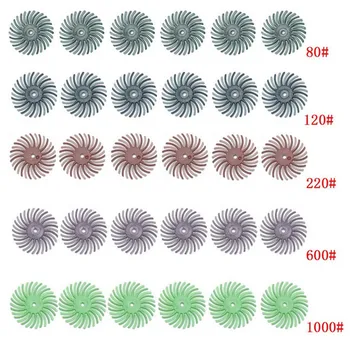 

New Arrive 30pcs Radial Disc Brushes 80-1000 Grit with 5pcs Mandrel Rotary Adapter