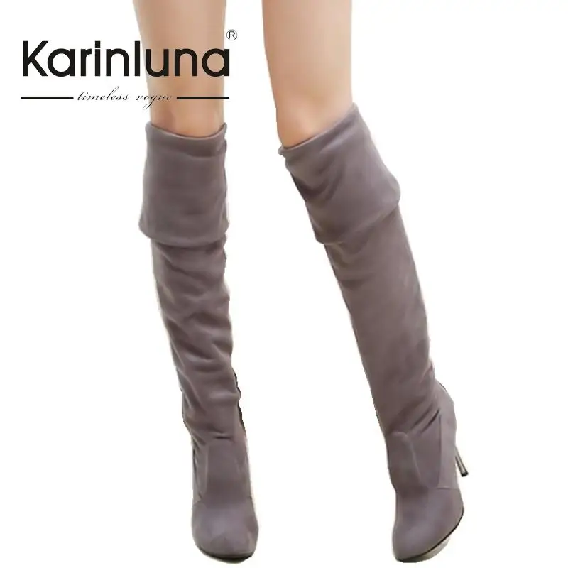 Big Size 34-43 High Heels Women Boots Over the Knee High Boots Party Sexy Lady Fashion Winter Woman Shoes Brand New цена Big Size 34-43 High Heels Women Boots Over the Knee High Boots Party Sexy Lady Fashion Winter Woman Shoes Brand New цены онлайн