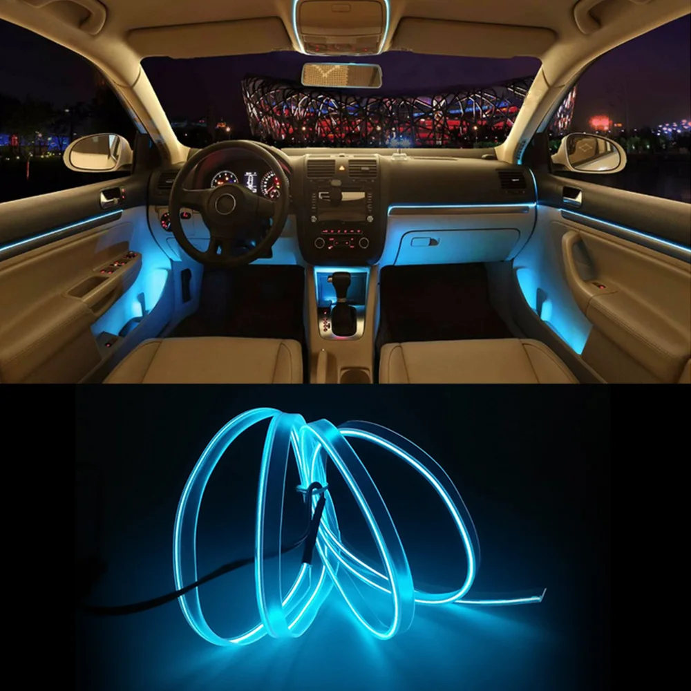 

New Model Interior Car Lights EL Car Cold Light Line T10 LED Bulb Car LED Line 3 Meters