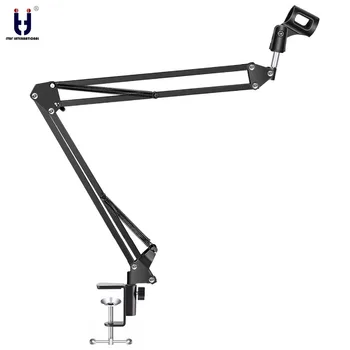 

Ituf Extendable Recording Microphone Holder Suspension Boom Scissor Arm Stand Holder with Mic Clip Table Mounting Clamp