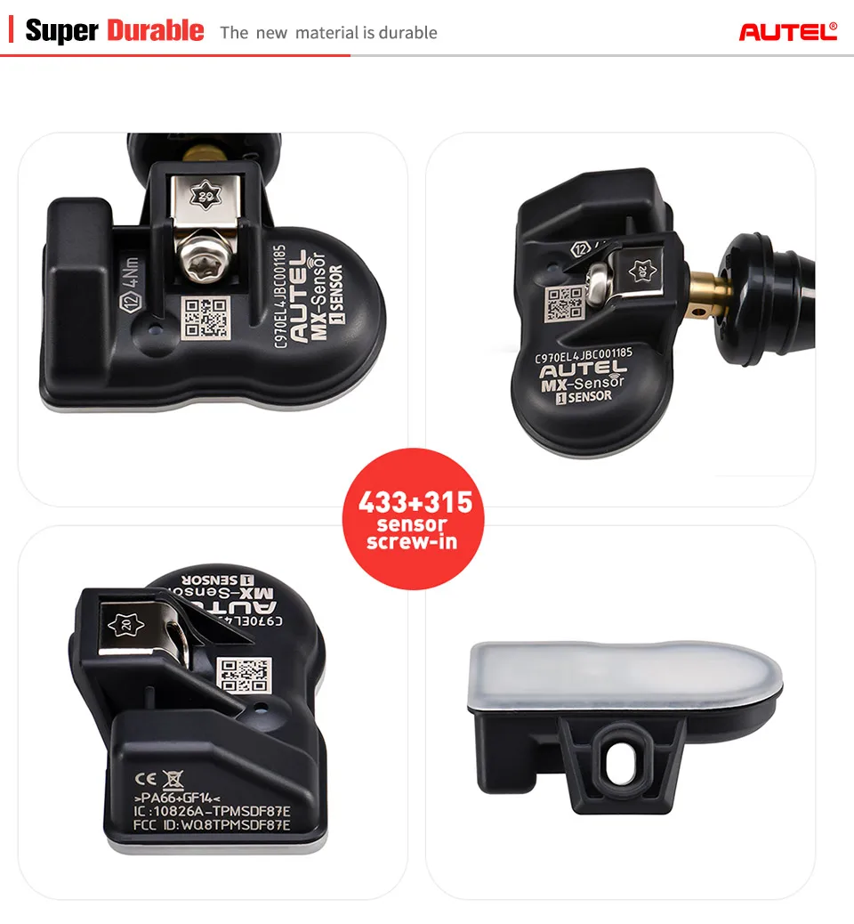 Autel MX-sensor 2 в 1 433 МГц 315 МГц TPMS MX sensor для autel MaxiTPMS Pad диагностический инструмент контроль давления в шинах