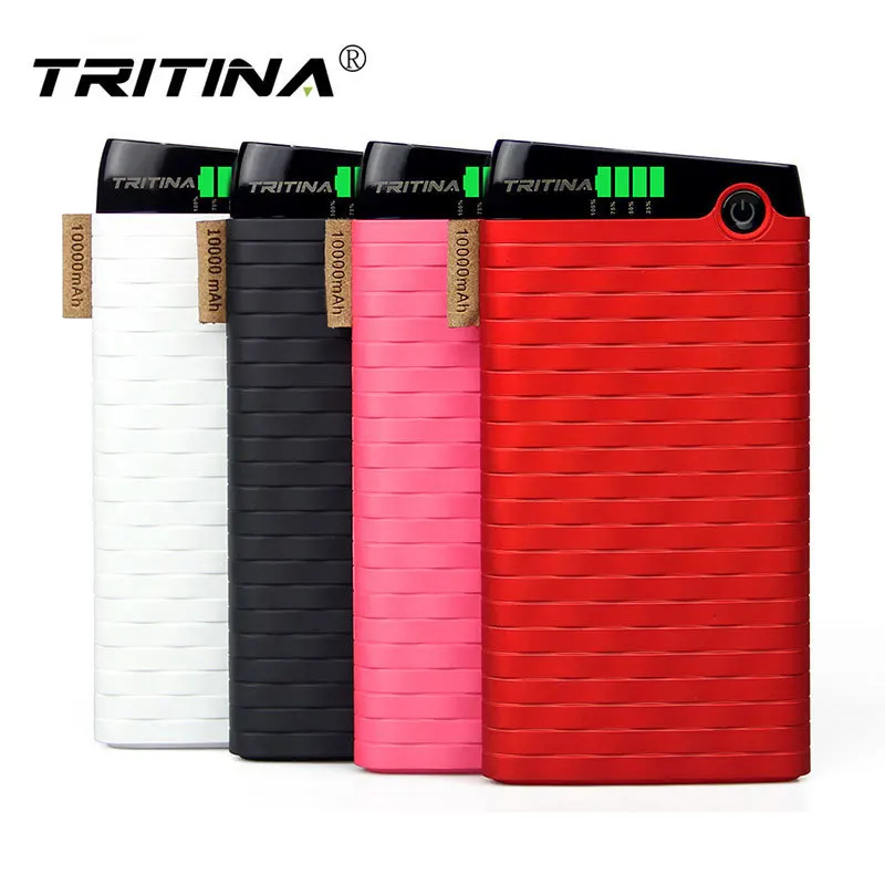 

Tritina Bank Power Gym TR40 10000mah Slim Top Grade External Polymer Battery Cell Anti Fire Dual-port LCD Indicator