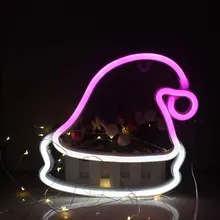 Неоновый светильник в форме рождественской шляпы, дизайнерские настенные украшения для комнаты, украшение для дома, украшение для любви, украшение для кофейного бара, настенная лампа для домашнего декора