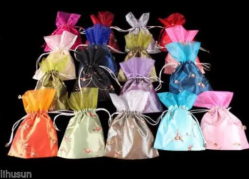 Wholesale10pcs Chinese Vintage Embroiderd Silk Jewerly Pouch Purse Gift Bag | Украшения и аксессуары