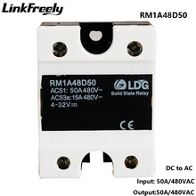 RM1A48D50 5pcs PLC Solid State Relay DC AC 50A,Output:42-530VAC Input:5V 12V 24V DC SSR Relay,Soft Starting Relay Switch Board new original fx1s 30mr d plc 24v dc relay output base unit