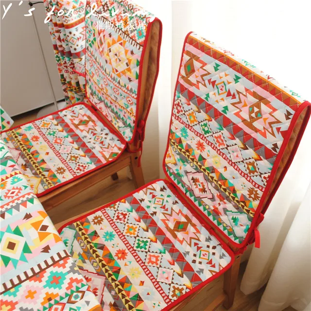 1Pcs American Indian Sytle Chair Cover Cotton Linen Blending Quilting Backrest For Dining 1Pcs American Indian Sytle Chair Cover Cotton Linen Blending Quilting Backrest For Dining