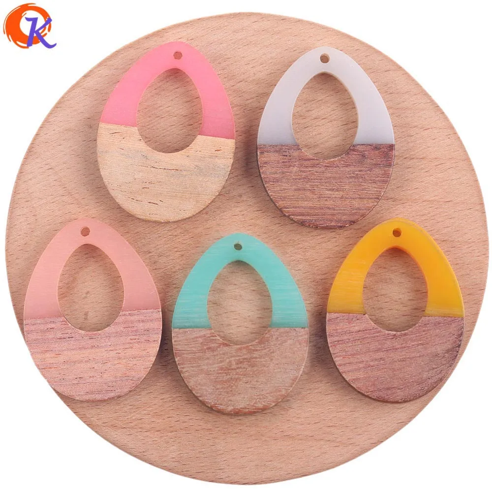 

Cordial Design 30Pcs 28*38MM Jewelry Accessories/Hand Made/DIY Making/Natural Wood With Resin/Drop Shape/Earring Findings