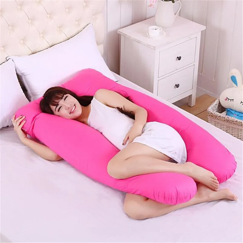 Удобные u-образные подушки для беременных, лучше всего для боковые шпалы - Цвет: Rose Pillow