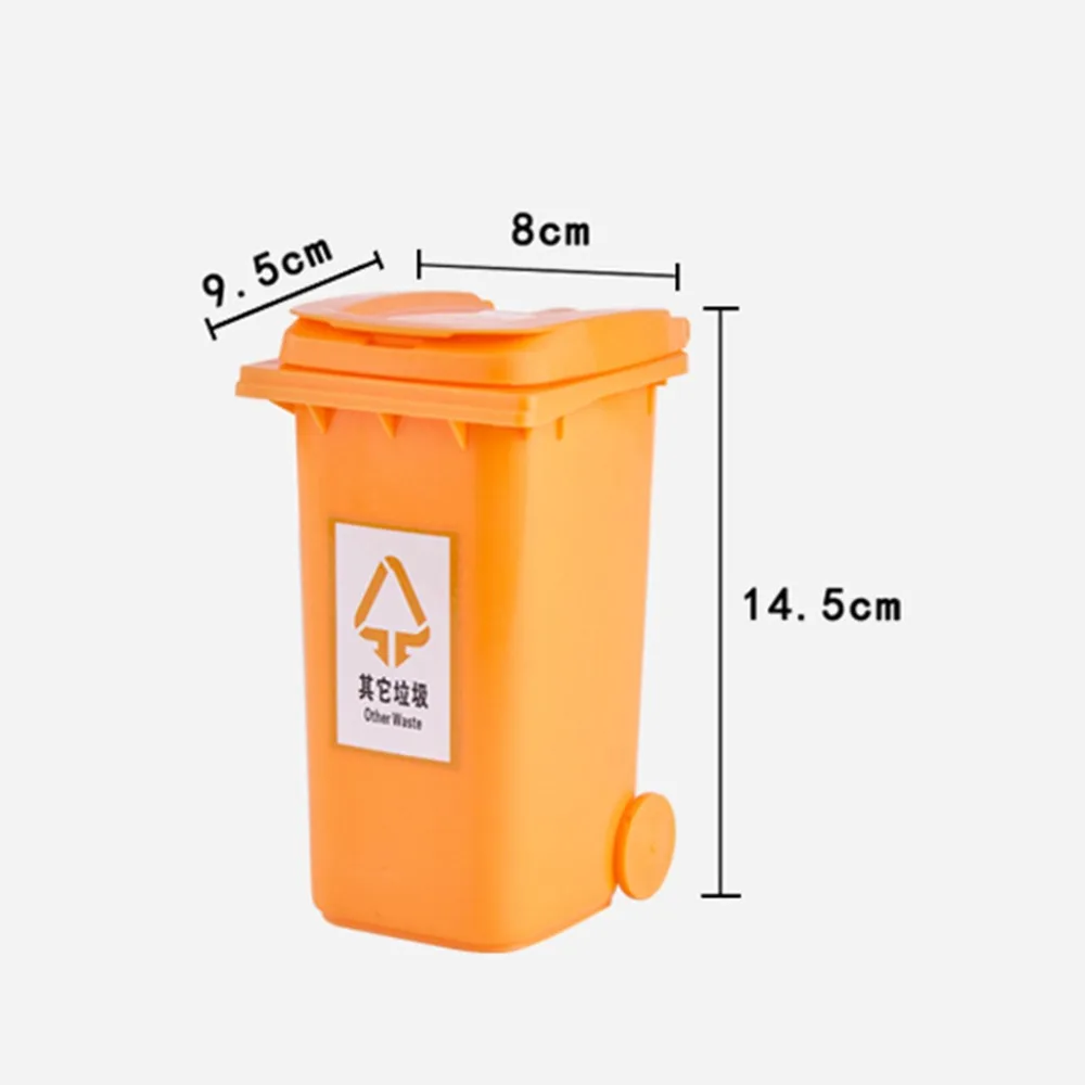 Plastic Waste Bins Pen Dustbin Mini Trash Can Toy Garbage Truck Cans With Lid Stationery Holder Rubbish Garbage#22