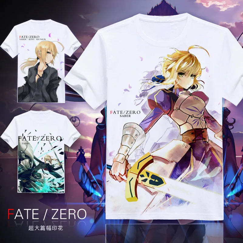New Anime Fate Zero T shirt Saber Archer T-shirt Fate/Zero Fashion Men Women Comfortable Breathe Freely Tops Tees