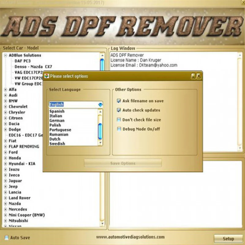 Multi-lamguages DPF EGR Lambda Remover.5 software with free keygen and installation video