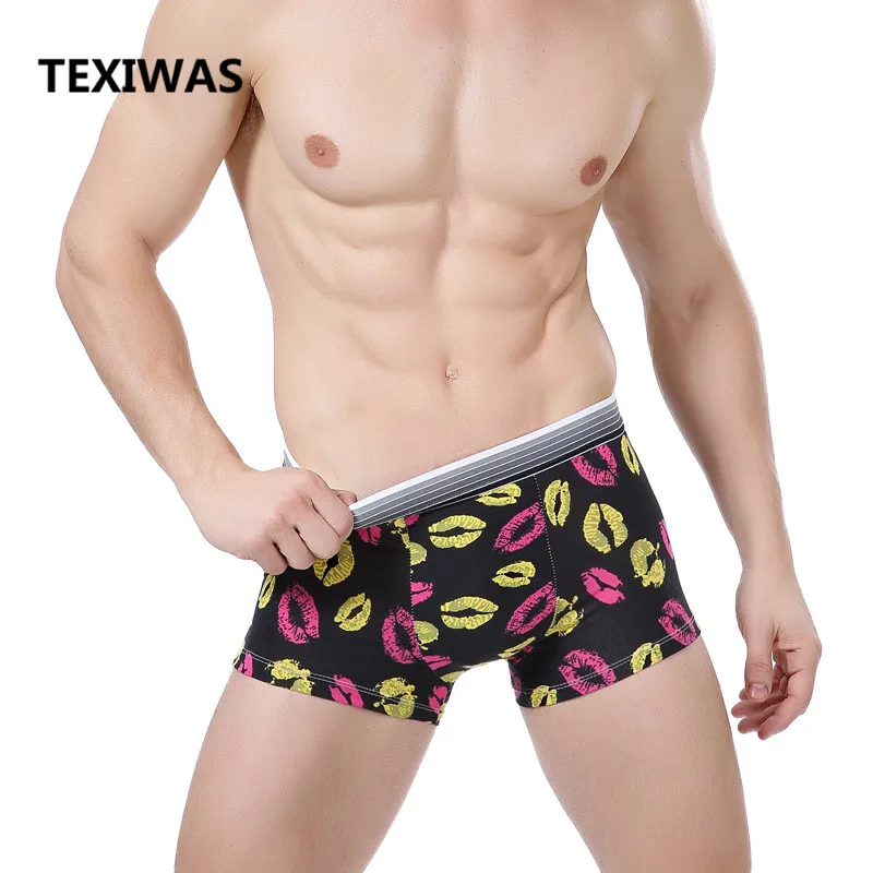 2023 Fashion Silk Underwear Men Lovely Cartoon Print Man Boxers Homme Comfortable Underpants Soft Breathable Male Panties 30pcs