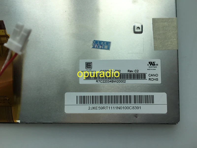 Original OPURADIO 7 inch lcd display G070Y2-T02 G070Y2 screen panel for car DVD GPS navigation LCD monitor rear view mirror reverse camera