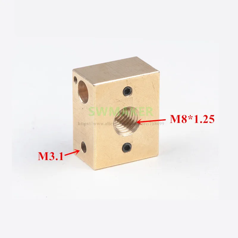 Новинка медный нагревательный блок M8 * 100 детали для 3D принтера типа PT100 1 25