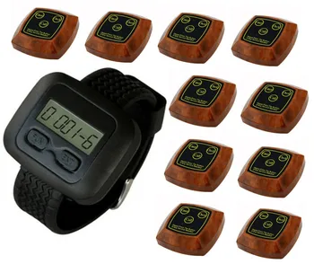 

Free shipping! Pager restaurant, 10pcs three keys wireless call button, watch pager, wireless table bell system, waiter buzzer