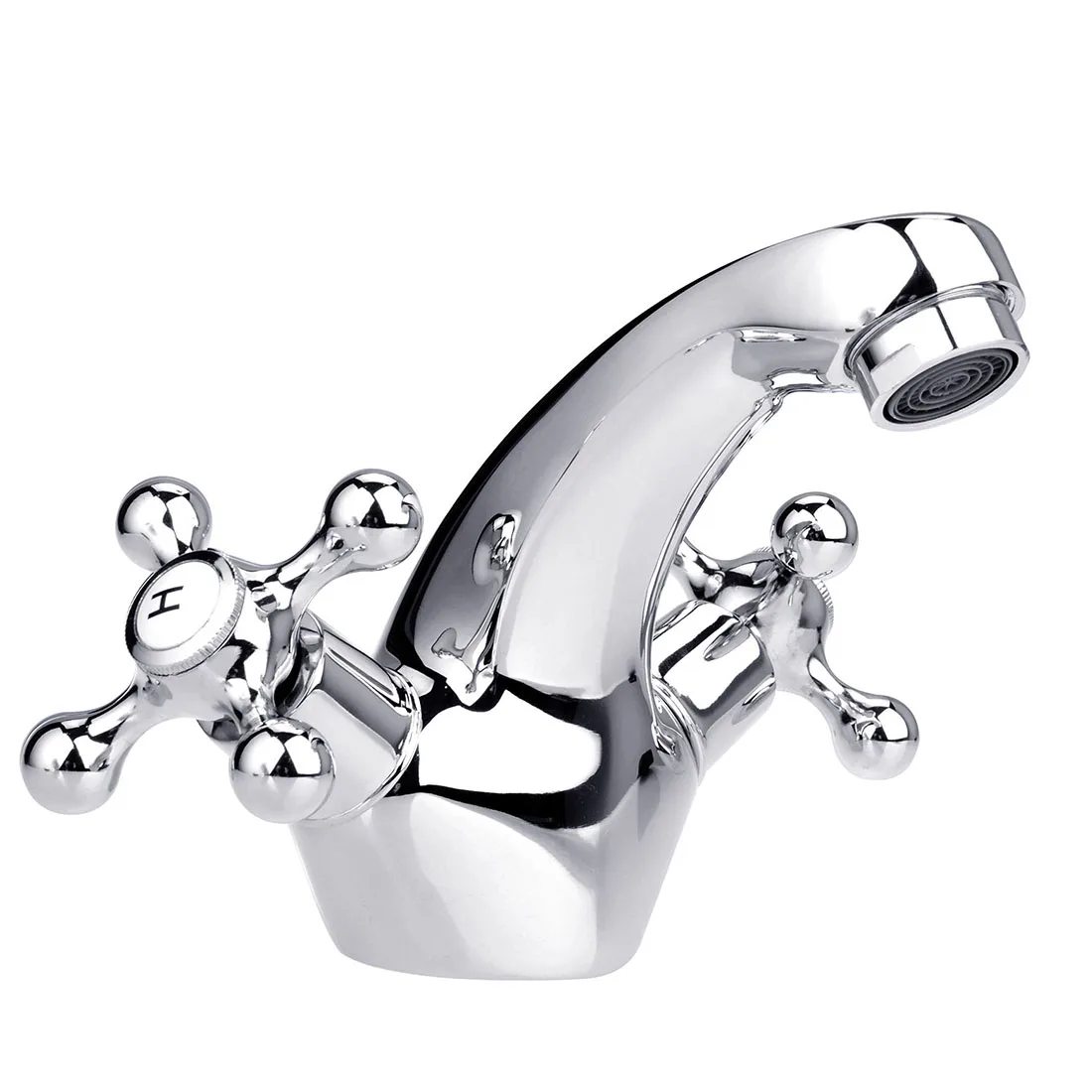 

New Victorian Traditional Chrome Bathroom Basin Sink Hot&Cold Mixer Bath Filler Tap