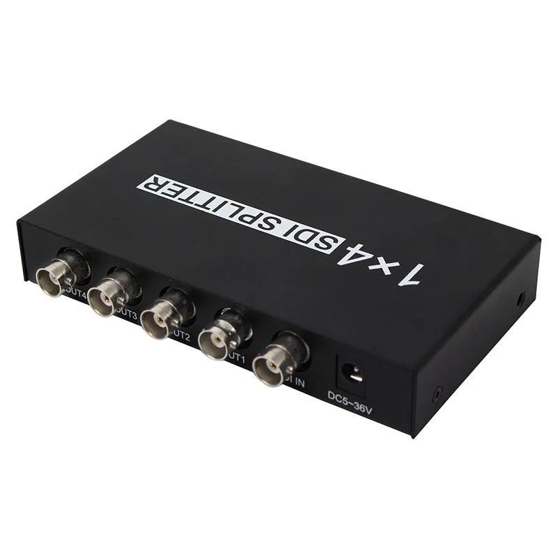 5 PCS SDI Splitter 1x4 supports SD-SDI HD-SDI 3G-SDI up to 1320 Ft (1 input and 4 outputs)
