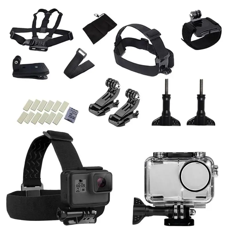 Водонепроницаемый корпус Чехол повязка на голову набор ремней для DJI OSMO Action camera