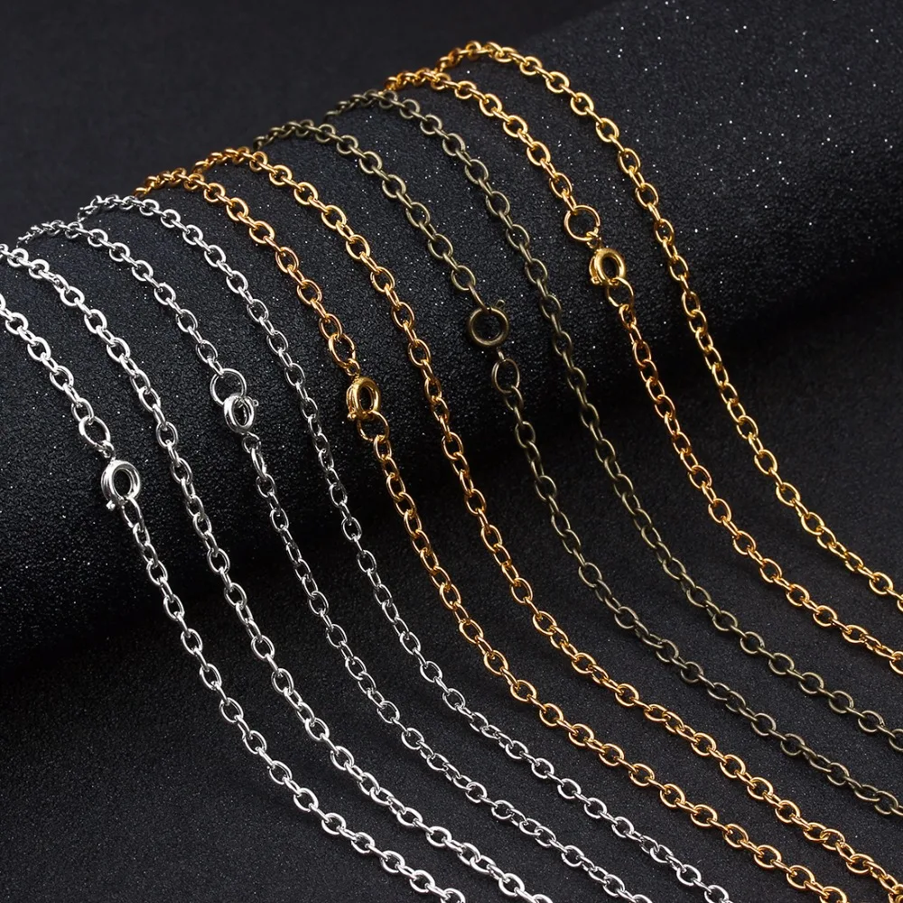 

LOULEUR 10 strand/lot Stainless Steel Chains Necklace for Men Length 50cm Lobster Clasp Chain for Pendant Jewelry Making