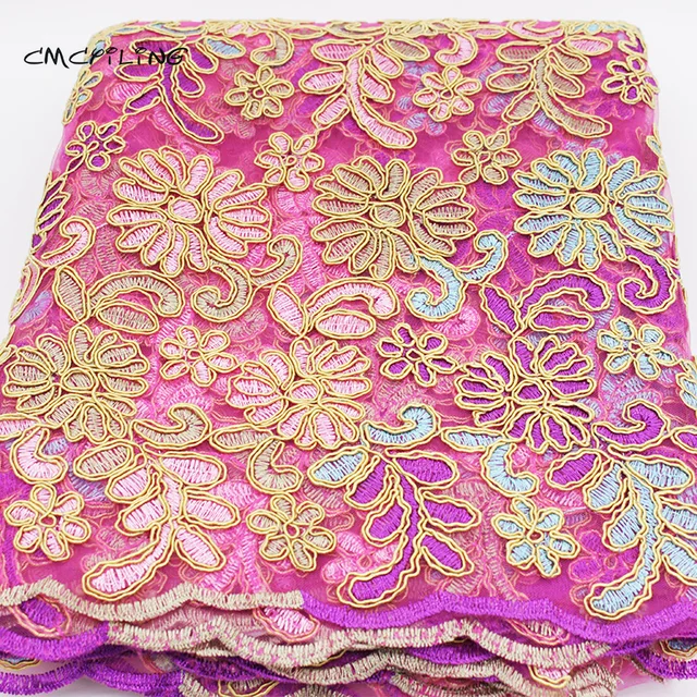 Embroidered Gauze Fabric For Wedding Dress Embroidered Flower Fabrics