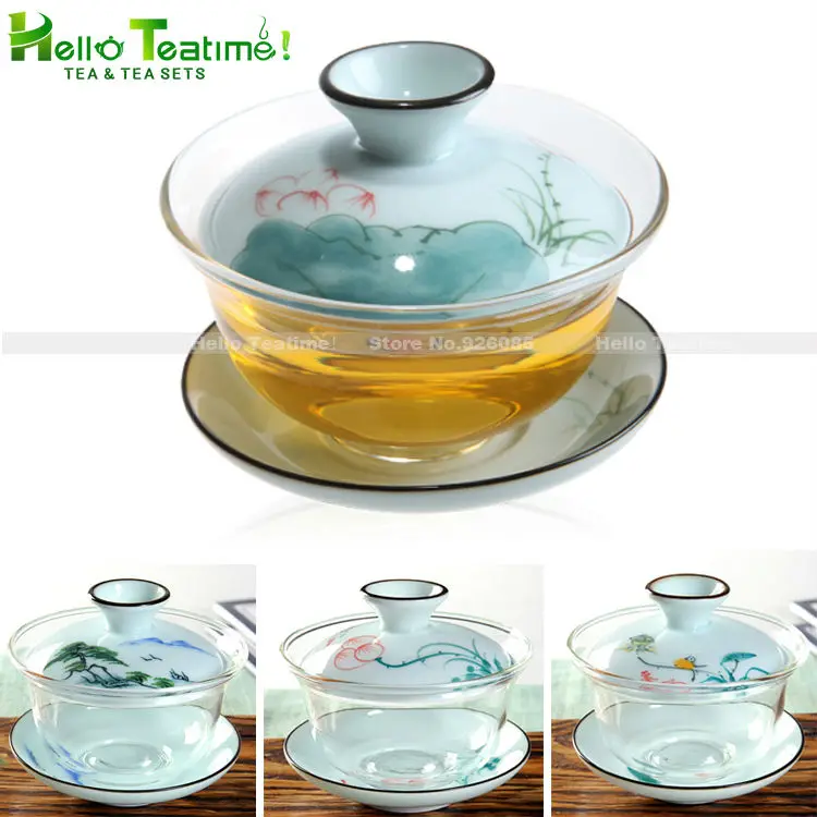 Buy [HT!]135ml ceramic glass teapot gaiwan handpainted