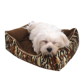 

New Arrival 1pcs 2 Size Warm Waterproof Pet Dog Cat Leopard Nest Padded Dog Nest Bed House Square Large Dog Kennel